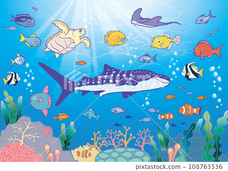 海洋生物的矢量圖解 海洋生物的矢量圖解 108763536