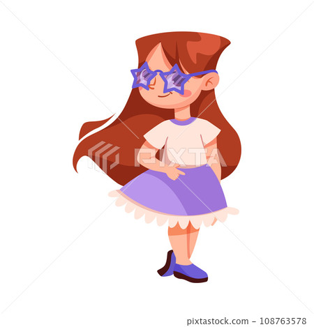 Stylish Girl Character Wear Fashion Apparel and Clothes Vector Illustration 108763578