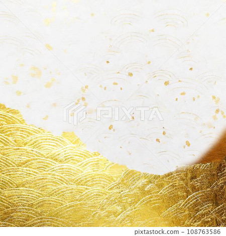 日本紙金箔紙紋理背景素材AI生成圖像 108763586