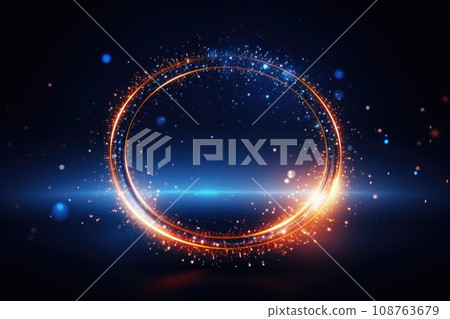 Gold Circle line abstract background. Generative AI 108763679