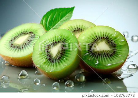 Fresh organic kiwi on a light background 108763778