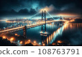夜景照耀著海面 108763791