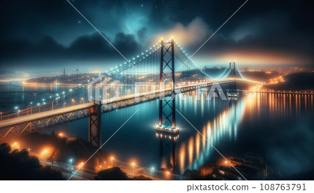 夜景照耀著海面 夜景照耀著海面 108763791