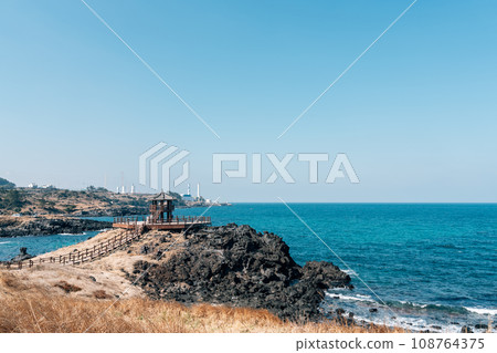 Dakmeor coastal road and seascape, olle trail in Jeju island, Korea Dakmeor coastal road and seascape, olle trail in Jeju island, Korea 108764375