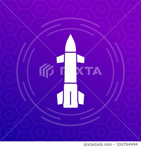 Ballistic missile icon for web, vector Ballistic missile icon for web, vector 108764494