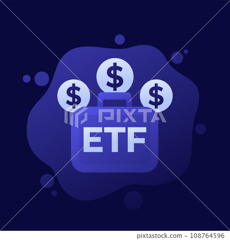 ETF portfolio growth icon, exchange traded funds ETF portfolio growth icon, exchange traded funds 108764596