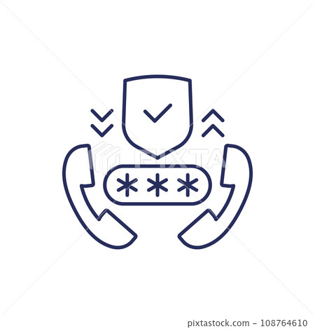 Encrypt phone calls line icon 108764610
