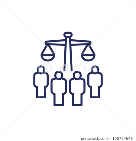 class action line icon, collective legal case class action line icon, collective legal case 108764648