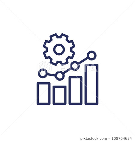 performance growth line icon on white 108764654