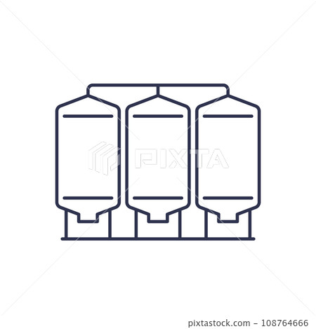 silo icon, grain storage line vector 108764666
