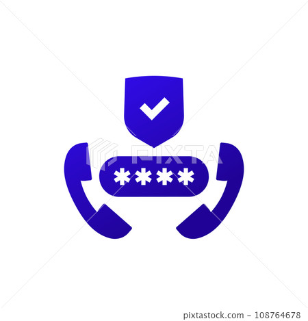 Encrypt phone calls icon, vector 108764678