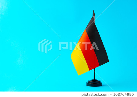 Small flag of Germany on flagpole close up Small flag of Germany on flagpole close up 108764990