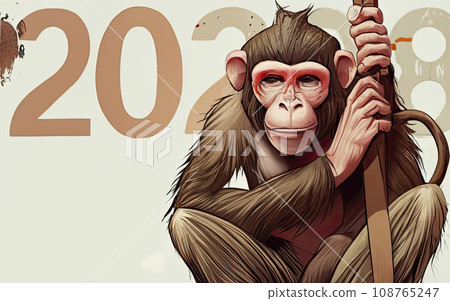 2028 Monkey year theme  108765247