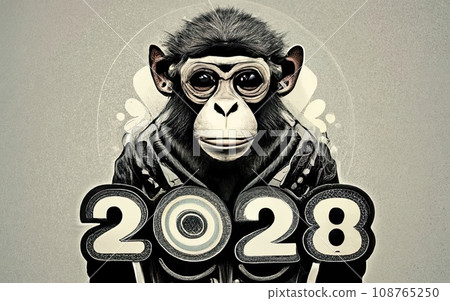 2028 Monkey year theme  108765250