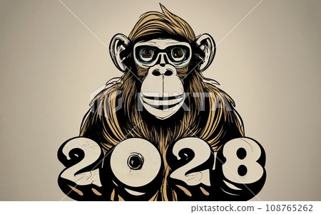 2028 Monkey year theme  108765262