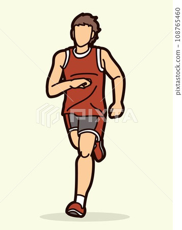 A Man Start Running Action Marathon Runner Cartoon Sport Graphic Vector A Man Start Running Action Marathon Runner Cartoon Sport Graphic Vector 108765460
