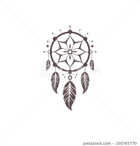 Illustration of colorful dreamcatcher on white background. Illustration of colorful dreamcatcher on white background. 108765770