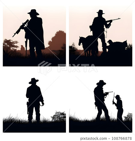 people silhouette isolated human person male female business black generative Ai. silhouette people group team illustration community crowd background young white businessman silhouette activity. 108766878