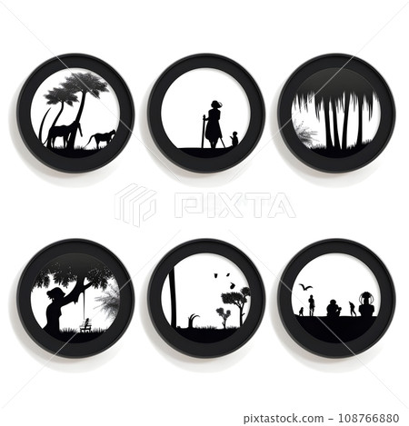 people silhouette isolated human person male female business black generative Ai. silhouette people group team illustration community crowd background young white businessman silhouette activity. 108766880