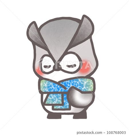 An owl wearing a scarf 108768003