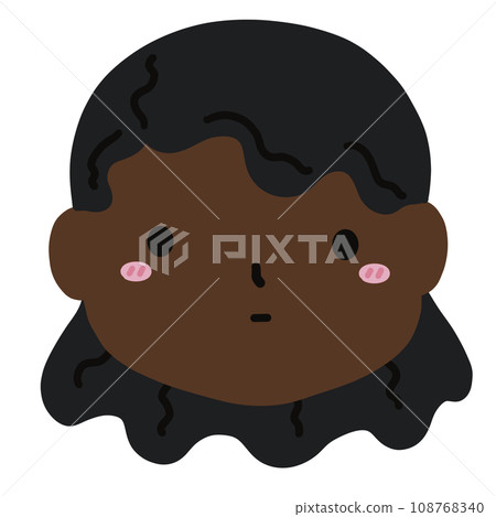 African American Black People Woman Face Head Cartoon illustration Portrait illustration Profile illustration 108768340