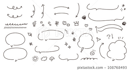 手寫的語音氣泡與箭頭集 手寫的語音氣泡與箭頭集 108768493