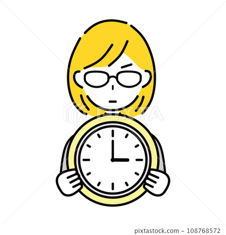 business woman holding a watch 108768572