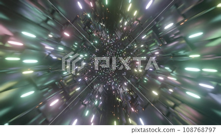 Colorful light tunnel 108768797