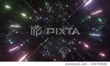 Colorful light tunnel 108768882