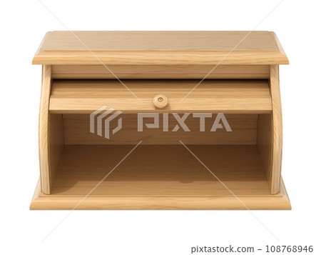 Empty open bread box isolated on white background - 3D illustration 108768946