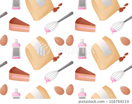 Seamless background confectionery accessories cake Seamless background confectionery accessories cake 108769219
