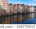View of buildings along a canal in Hamburg, Germany 108770015