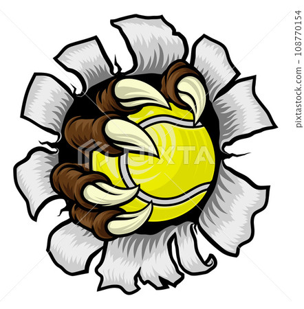 Tennis Ball Claw Cartoon Monster Animal Hand 108770154