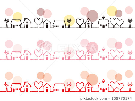 受情人節啟發的城市景觀的背景插圖 108770174