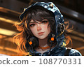 beautiful girl with worker hat, illustration 108770331