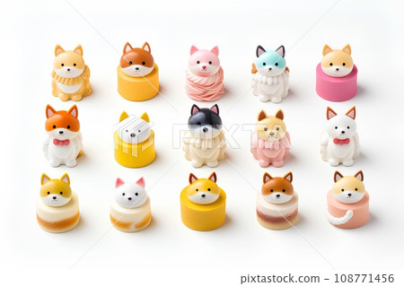 Cat and dog cake (icon set) 108771456