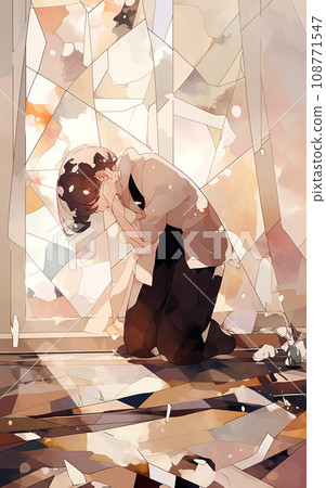 Abstract male war and peace watercolor style illustration Abstract male war and peace watercolor style illustration 108771547