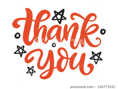 Thank You inscription hand brush lettering banner 108771832