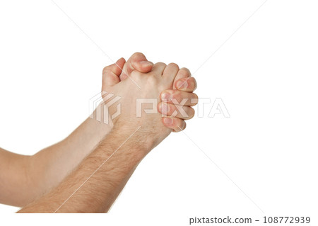 man shaking hand isolated on white background, handshake 108772939