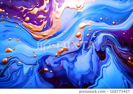 藍色和紫色大理石數位藝術 - 生成人工智慧 108773487