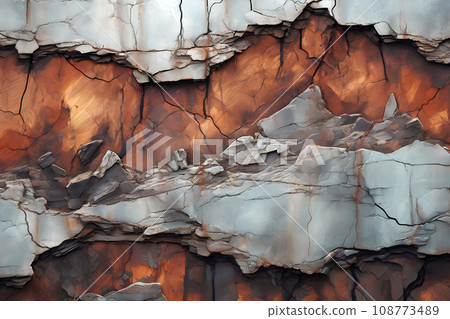 Fragment of the Earth - Digital art capturing the texture of rocks - Generative AI Fragment of the Earth - Digital art capturing the texture of rocks - Generative AI 108773489