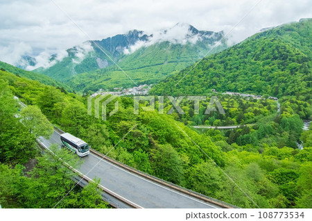 從R158看到的清新綠色的平湯溫泉小鎮 108773534