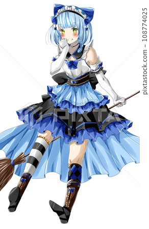Witch girl wearing frilly clothes 108774025
