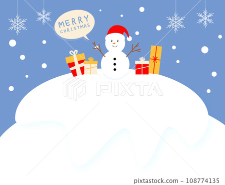 Christmas frame background with snowman and presents Christmas frame background with snowman and presents 108774135