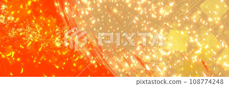 Japanese style background wide size illustration of brush stroke art drawn with a brush and glittering gold and silver sand Japanese style background wide size illustration of brush stroke art drawn with a brush and glittering gold and silver sand 108774248