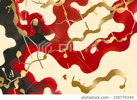 red and gold spring lightning image 108774344