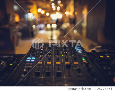 Mixer equipment entertainment DJ station Mixer equipment entertainment DJ station 108774431
