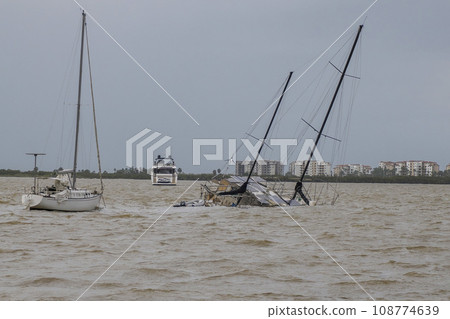 yacht stranded on the malecon of La Paz after the passage of Hurricane Norma on October 2023 Baja California Sur yacht stranded on the malecon of La Paz after the passage of Hurricane Norma on October 2023 Baja California Sur 108774639