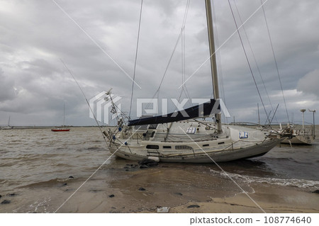 yacht sunk after Hurricane Norma October 2023 La Paz Baja California Sur yacht sunk after Hurricane Norma October 2023 La Paz Baja California Sur 108774640