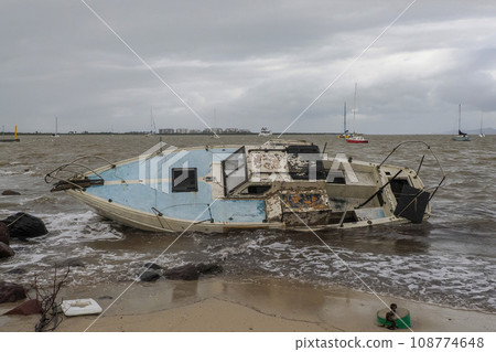 yacht stranded on the malecon of La Paz after the passage of Hurricane Norma on October 2023 Baja California Sur yacht stranded on the malecon of La Paz after the passage of Hurricane Norma on October 2023 Baja California Sur 108774648